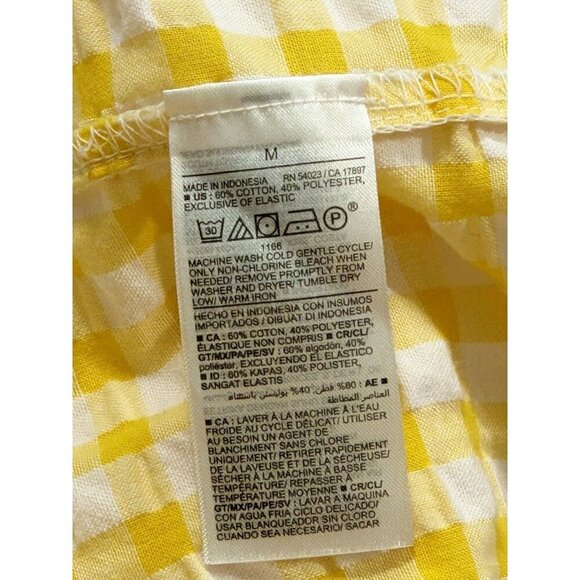 Old Navy Womens M Fit Flare Tiered Seersucker All Day Yellow Gingham Maxi Dress - Picture 12 of 12